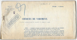 Chèques Postaux - De Virement - Carnet Avec 24 Souches Vierges - Année 1924 - Mr Bernicaud Assurances Châteauroux - Schecks  Und Reiseschecks