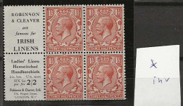 1924 MH Great Britain SG 420d Booklet Pane - Neufs