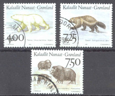 Greenland Sc# 296-298 Used 1995 Native Animals - Used Stamps