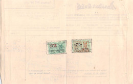 Belgique Belgie Timbre Fiscal 60F + 7F Sur Facture Du Moniteur Textile De Bruxelles En 1956 - Documenten