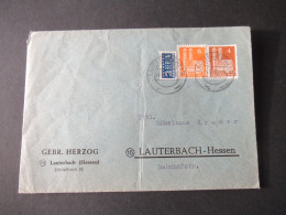 Bizone Bauten 1950 MiF Eg Und Wg Umschlag Gebr. Herzog Lauterbach (Hessen) Ortsbrief - Cartas & Documentos