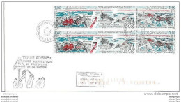 G 439 -Pli Terre Adélie 2.4.1997 - Affranchissement 2 X Triptyque 50e Anniv Des EPF - Cachet Protection De La Nature - Faune Antarctique