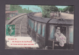 Je Pars De St Saint Sulpice La Pointe Et Vous Envoie Mes Amities ( Gare Chemin De Fer Train   57818) - Saint Sulpice