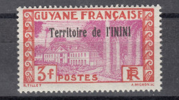 Inini, 1932 - Government House - 3 Fr. Value  MH (e-82) - Ungebraucht