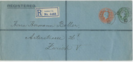 1909, EVII Compound Stamping 4d Orange And ½d Blue-green Large Stamped To Order Postal Stationery Registered Envelope (H - Storia Postale