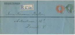 1909, EVII Compound Stamping 4d Orange And ½d Blue-green Large Stamped To Order Postal Stationery Registered Envelope (H - Lettres & Documents