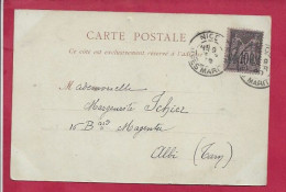 Y&T N°103    NICE   Vers   ALBI  1899 - Cartas & Documentos