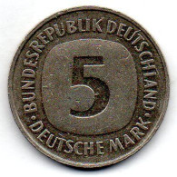 GERMANY - FEDERAL REPUBLIC, 5 Mark, Copper-Nickel, Year 1992-A, KM # 140.1 - 5 Marchi