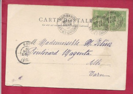 Y&T N°102X2 MARMANDE    Vers   ALBI 1901 - Cartas & Documentos