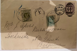 Lettre De G-B V. Lochristi. Marque Et Timbres Taxe. Sceau Commercial Au Dos:Nurseryman, Régent Street - Lettres & Documents