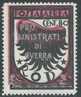 1944 OCCUPAZIONE TEDESCA EGEO POSTA AEREA 80 CENT + 2 LIRE MNH ** - RC15-10 - Aegean (German Occ.)