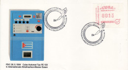 CUBA 1984 ATM No 1 COMMEMORATIVE COVER - Brieven En Documenten
