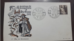 P) 1954 SPAIN, SANTIAGO DE COMPOSTELA, HOLY YEAR COMPOSTELA, FDC, XF - Andere & Zonder Classificatie