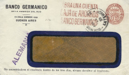 Argentina 1929 Buenos Aires Meter Universal Postal Frankers “NZ” Permit 139 Banco Germanico Slogan EMA  Cover. Rare - Brieven En Documenten