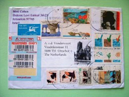 Israel 2001 Registered Cover To Holland / Birds / Mozart Music / Nature Reserve / Archaeology / Environment - Lettres & Documents