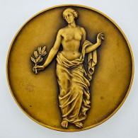Médaille En Bronze. La Presse Bruxelleoise Et Son Président Louis Binnemans. Sculpteur R. Betannier. Dias. 70 Mm - Professionals / Firms
