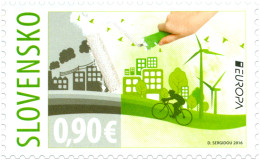 ** 611 Slovakia EUROPA 2016 Environment Pollution Bike Tree Wind Power Plant - Neufs