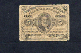 Baisse De Prix USA - Billet 5 Cents SPENCER M. CLARK 1863 B-TB/VG-F P.106 - 1863 : 3° Edición