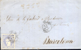Año 1870 Edifil 107 Alegoria Carta  Matasellos Ygualada Barcelona Antonio Tapies - Covers & Documents