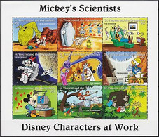 St. Vincent 1996 Disney Scientifique Espace Dinosaure Dam Singe Gorille Sht MNH - Sonstige & Ohne Zuordnung