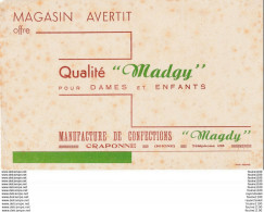 BUVARD  Magasin Avertit MADGY  à CRAPONNE 69 ( Recto Verso ) - Kleding & Textiel