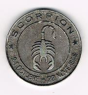 &-   PENNING  SCORPION 24 OCTOBRE - 22 NOVEMBRE - YOLANDE VAN HERLE 17.HI - Monete Allungate (penny Souvenirs)
