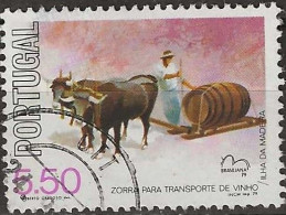 PORTUGAL 1979 Brasiliana 79 International Stamp Exhibition. Portuguese Country Carts -5e.50 - Wine Sledge, Madeira FU - Used Stamps