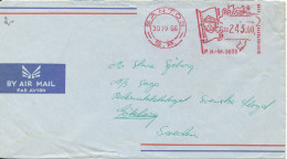 Brazil Air Mail Cover With Meter Cancel Sent To Sweden Santos 30-4-1966 - Posta Aerea