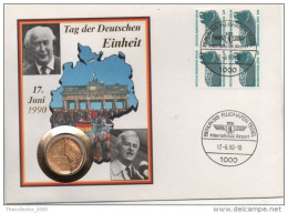 FDC-FIRST DAY COVER (WITH COIN-MEDAL) CON MONETA - INTERNATIONAL AIRPORT-GERMANY (BERLIN'S WALL) - 1981-1990