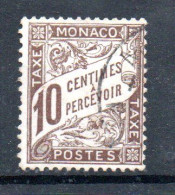 MONACO -- MONTE CARLO -- Timbre TAXE -- 10 C. Brun Oblitéré - Impuesto