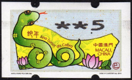 2013 China Macau ATM Stamps Schlange Snake / MNH / Nagler Automatenmarken Etiquetas Automatici Distributeur - Distributori