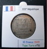 France 1929 10 Francs Type Turin (réf Gadoury N°801) En Argent - 10 Francs