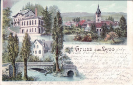 Gruss Aus Lyss BE, Village, Brauerei, Restaurant Et Pont De Pierres (16.9.1901) - Lyss
