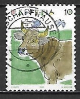 SUISSE . -     VACHE    -  1992 .  Y&T N° 1389  Oblitéré . - Cows