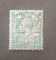 ENGLAND BRITISH 1912  KING GEORGE V CAT GIBBONS 379 PERFIN AUX MNHL - Neufs