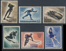 San Marino 1958 Mi 535 //40 YT 402 /7 SG 496 /501 * MH Ice Skating, Skiing, Bobsleigh, Slalom Racing, Ice Hockey, Figure - Winter 1956: Cortina D'Ampezzo