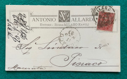 ANTONIO VALLARDI - EDITORE - CARTOLINA AUTOGRAFA DA MILANO A MACERATA IL 16 MAGGIO 1893 - RR - Personaggi Storici