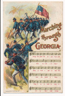 Rare CPA Card USA Etats-Unis US Soldiers Marching Through Georgia Song Chas Rose 1908 Carte Relief Civil War - Other & Unclassified