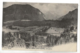 Charmey (Suisse, Fribourg) : Le Pont De Chemin De Fer Du Javroz En 1910 PF. - Charmey