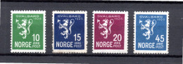 Norway 1925 Set Lion/Svalbard Stamps (Michel 116/19) Nice MLH - Nuovi