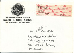 Portugal Cover With Franking Label Sent To Denmark Lisboa 3-1-1994 - Lettres & Documents