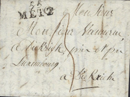 Luxembourg - Luxemburg - Préphilatélie   Lettre 1842 Adressé Au Monsieur Vanerius , Diekirch - ...-1852 Préphilatélie