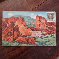 CIRCULATED POSTCARD - USA - SCENE IN THE PARK OF THE RED ROCKS NEAR MORRISON IN THE DENVER MOUNTAINS PARKS - Denver