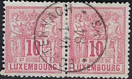 Luxembourg - Luxemburg - Timbres 1891     Agriculture De Negoce   °   10Cent   Paire   Cachet Un Cercle Echternach - 1882 Allégorie