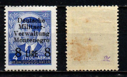 ITALIA - OCCUPAZIONE TEDESCA - MONTENEGRO - 1943 - SOVRASTAMPA - 8 LIRE SU 4 - MH - German Occ.: Montenegro