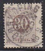 SWEDEN(1878) Beehive. "Beehive" Cancel Of Norrkopling On 30 Ore Stamp. Scott No 35. - 1872-1891 Ringtyp