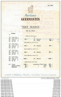 Page Publicitaire / Tarif Des Parfums GUERMANTES 1947 3 Place De La Madeleine à Paris VIII ( Parfum ) ( Recto Verso ) - Drogisterij & Parfum