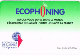 FRANCE TELECARTE PHONECARD ARMEE MILITAIRE ECOPHONING ECONOMAT UT BE -  Schede Ad Uso Militare