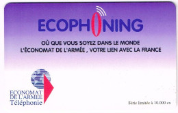 FRANCE TELECARTE PHONECARD ARMEE MILITAIRE ECOPHONING ECONOMAT PUCE 15 FF  UT BE -  Schede Ad Uso Militare