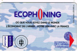 FRANCE TELECARTE PHONECARD ARMEE MILITAIRE ECOPHONING ECONOMAT KFOR SONEMA MONACO TRIDENT  UT BE - Military Phonecards